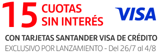 15 cuotas sin interés con tu Tarjeta Santander Visa