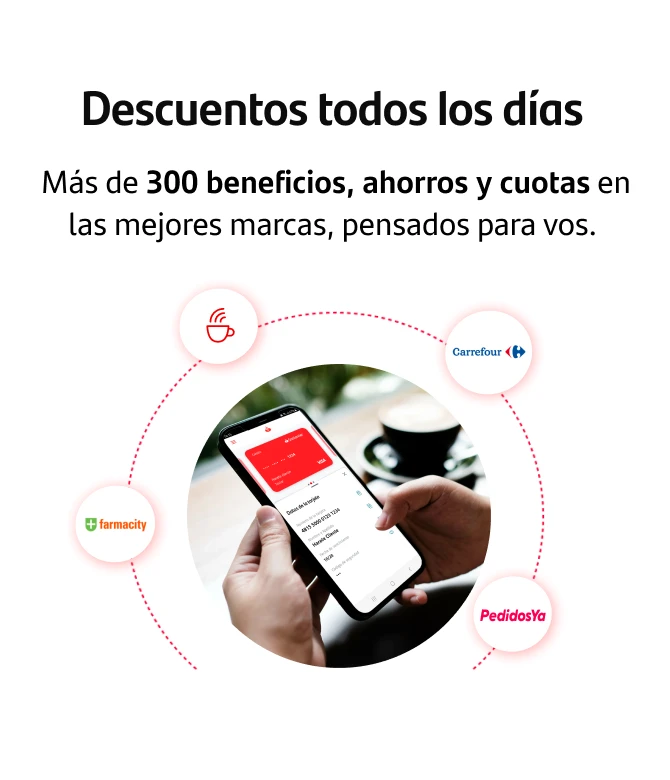 Descuentos todos los días: Más de 200 beneficios, ahorros y cuotas en las mejores marcas, pensadas para vos.